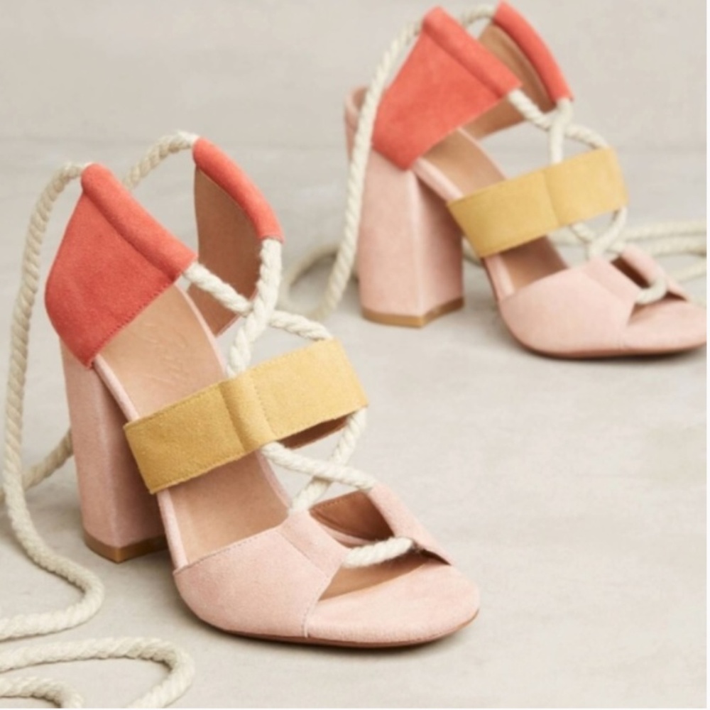 Anthropologie // Calypso Lace-Up Heels